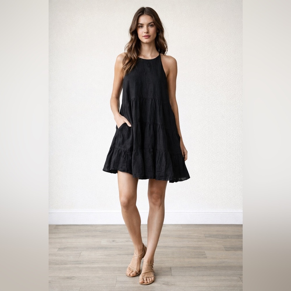 Civico 51 made in Italy black baby doll dress size large